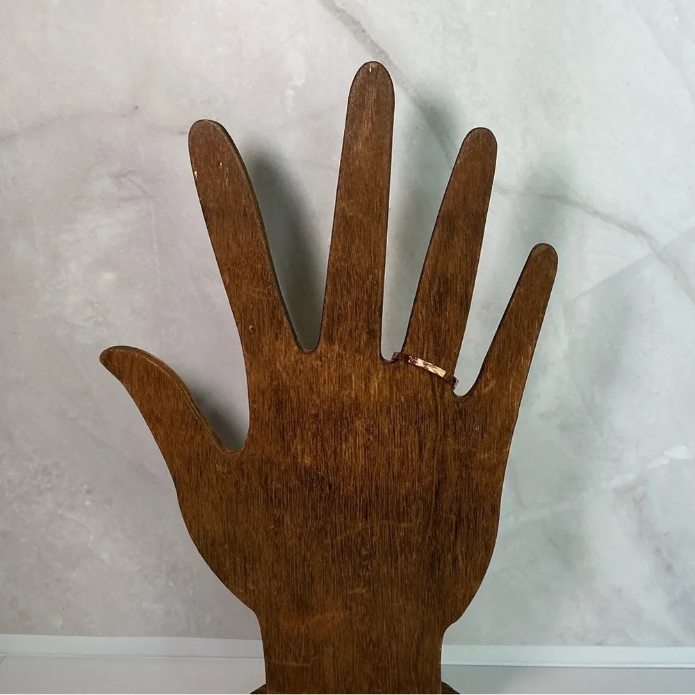 Raw Copper Ring Size 8.5 Band Jewelry Minimal Hammered Solid Handcrafted USA #B - Picture 7 of 12